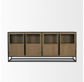 Sloan Light Brown and Black 4 Door Sideboard