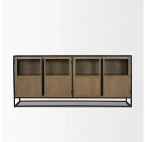 Sloan Light Brown and Black 4 Door Sideboard