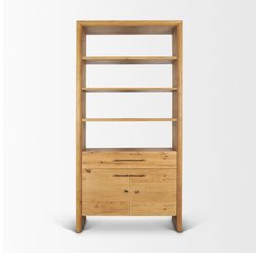 Belford Light Brown 2 Door Open Bookcase
