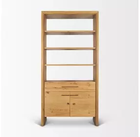 Belford Light Brown 2 Door Open Bookcase