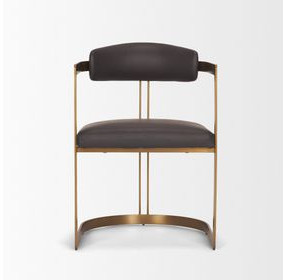 Hollyfield II Charcoal and Brown Leather Upholstered Dining Chair
