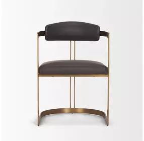 Hollyfield II Charcoal and Brown Leather Upholstered Dining Chair