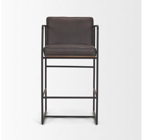 Stamford Charcoal Leather Upholstered Counter Height Stool