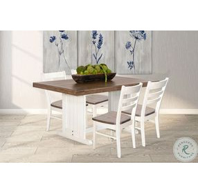 Willow Nest White Wood Rectangular Dining Room Set