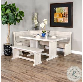 Seaside White 75" Breakfast Nook Dining Set