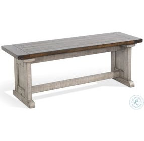 Rustic Refined Tobacco Leaf and Alpine Gray 48" Dining Bench