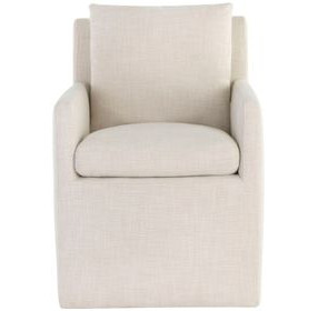 Emrys Effie Linen Wheeled Upholstered Dining Armchair