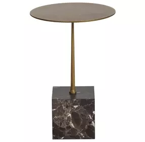 Tara Brown and Gold Round End Table