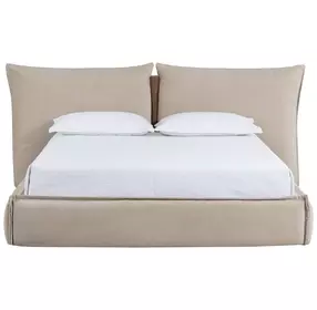 Amoris Danny Cream King Upholstered Panel Bed