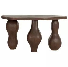 Brinley Dark Brown Outdoor Oval Console Table