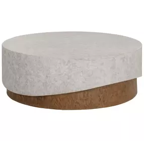 Wisteria Gray and Brown Outdoor Round Coffee Table