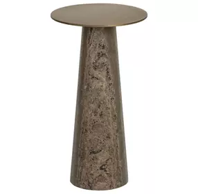 Lunara Gold and Antique Brown Round High End Table