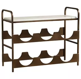 Rhone White and Gold 6 Bottle Wine Rack