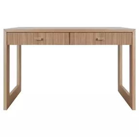 Larkin Natural Oak Veneer With Fluted Detail Desk