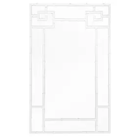 Tessa White Lacquer Bamboo Detail Mirror