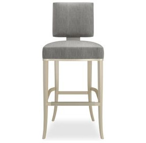 Reserved Seating Pewter Upholstered Bar Stool