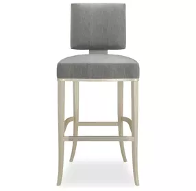 Reserved Seating Pewter Upholstered Bar Stool