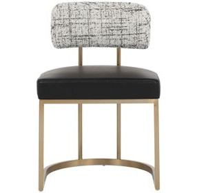 Sylvara Bravo Black and Halton Birch Performance Fabric Dining Chair