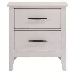 Andover White 2 Drawer Nightstand with USB Charging