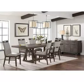 Hearst Reclaimed Chevron Extendable Rectangular Dining Room Set