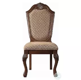 Chateau De Ville Fabric and Cherry Side Chair Set of 2