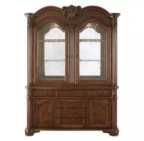 Chateau De Ville Cherry 4 Door Buffet and Hutch with LED