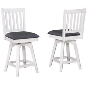 Summer Winds II Gray Mission Back Swivel Upholstered Counter Height Stool