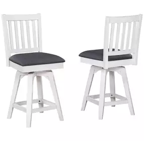 Summer Winds II Gray Mission Back Swivel Upholstered Counter Height Stool