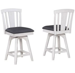 Summer Winds II Gray Fan Back Swivel Upholstered Counter Height Stool