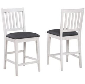 Summer Winds II Gray Mission Back Upholstered Counter Height Stool Set of 2