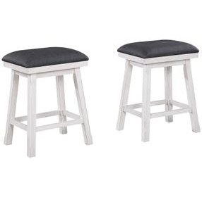 Summer Winds II Gray Upholstered Saddle Backless Counter Height Stool