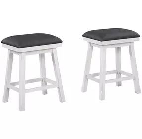 Summer Winds II Gray Upholstered Saddle Backless Counter Height Stool