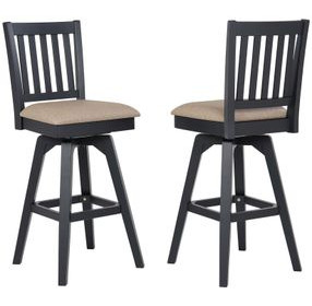 Autumn Winds Beige Mission Back Swivel Upholstered Barstool