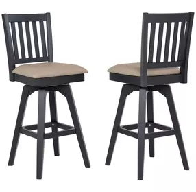 Autumn Winds Beige Mission Back Swivel Upholstered Barstool