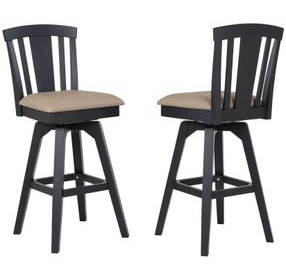 Autumn Winds Beige Fan Back Swivel Upholstered Barstool