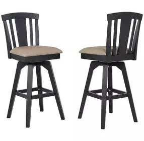 Autumn Winds Beige Fan Back Swivel Upholstered Barstool