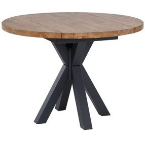 Autumn Winds Brown and Black 42" Round Drop Leaf Dining Table