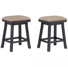 Autumn Winds Beige Upholstered Saddle Backless Counter Height Stool