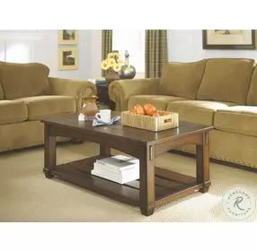 Tacoma Rustic Brown Rectangular Lift-Top Occasional Table Set