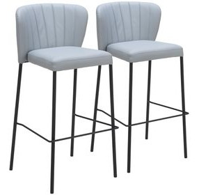 Linz Gray Bar Stool Set of 2