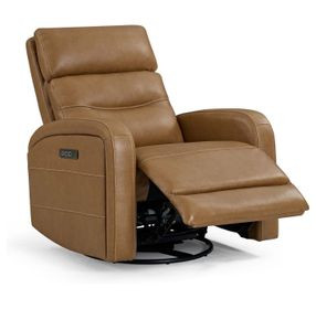Ridgewell York Butternut Leather Glider Power Recliner with USB Charging