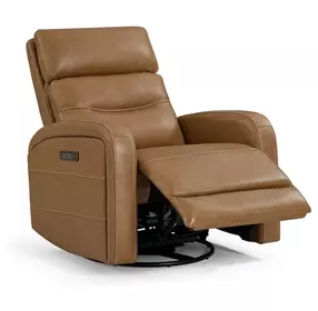Ridgewell York Butternut Leather Glider Power Recliner with USB Charging