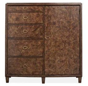 Timberlyn Espresso 5 Drawer Door Chest
