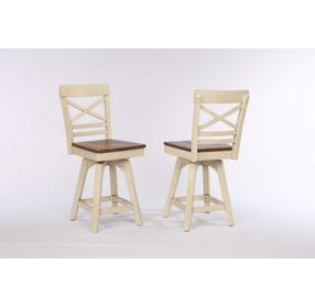 Choices Antique White X Back Counter Height Stool