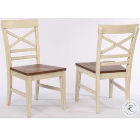 Choices Antique White X Back Side Chair Set of 2