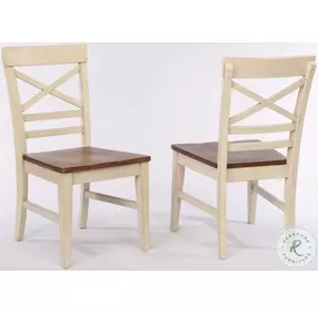 Choices Antique White X Back Side Chair Set of 2