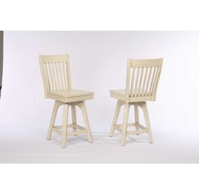 Choices Antique White Slat Back Counter Height Stool