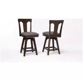 Choices Black Oak Panel Back Upholstered Counter Height Stool Set of 2