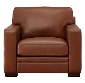 Langston Nutmeg Leather Upholstered Accent Chair