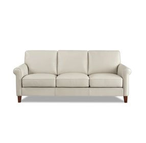 Lachlan Vanilla Leather 84" Sofa
